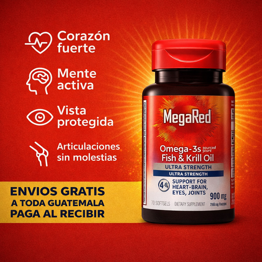 🔥MegaRed Omega-3® 90 Cápsulas Energía Masculina Apoyo a la Testosterona + Envío GRATIS